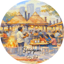Old Singapore Ceramic Coaster - Satay Club