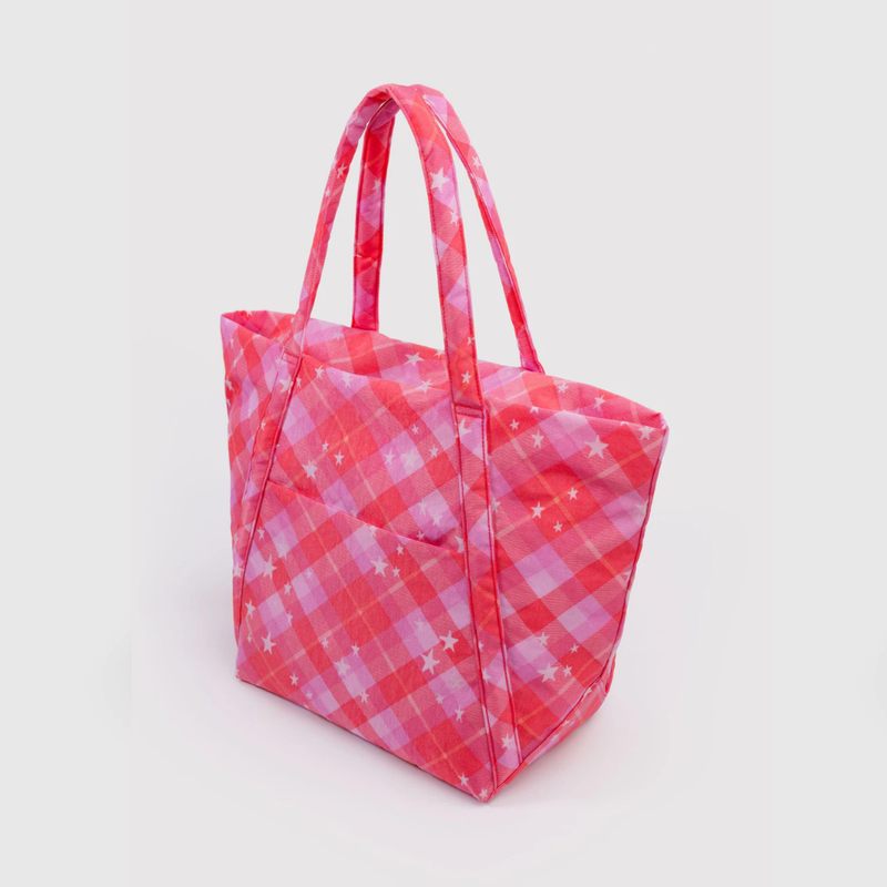 Cloud Bag - Pink Star Plaid