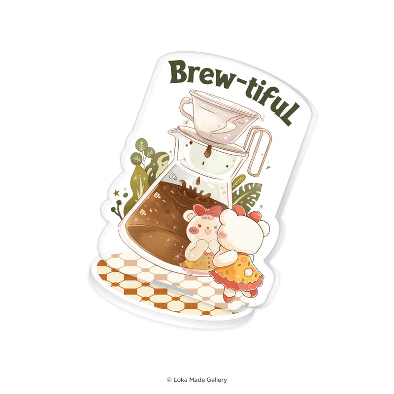 Coffeelogy Standee Rubber Stamp - Brew-tiful