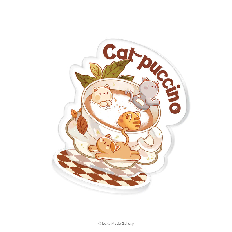 Coffeelogy Standee Rubber Stamp - Cat-puccino