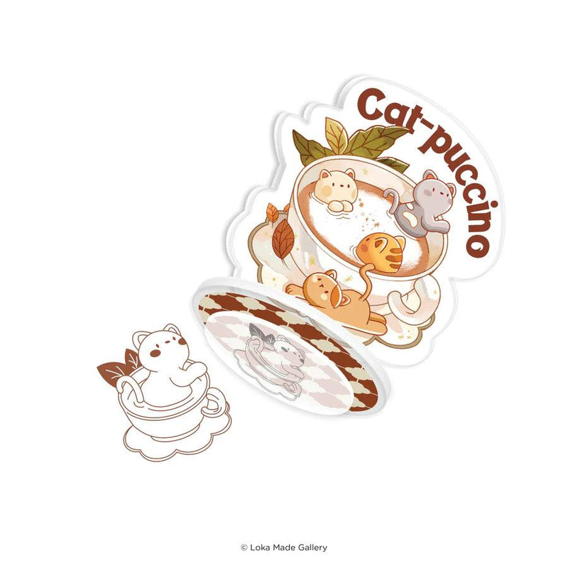 Coffeelogy Standee Rubber Stamp - Cat-puccino