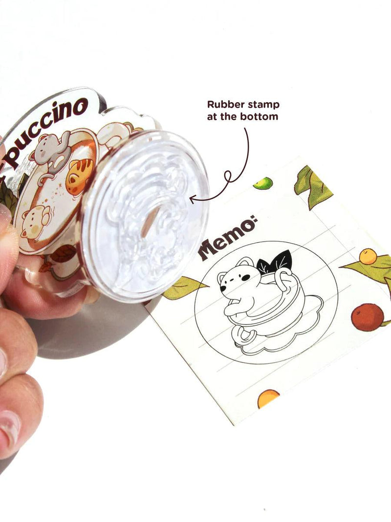 Coffeelogy Standee Rubber Stamp - Cat-puccino