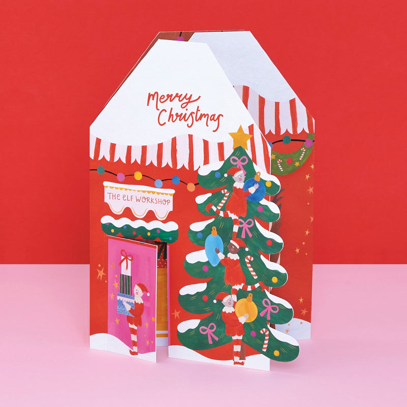 Merry Christmas - 3D Elves Workshop Card