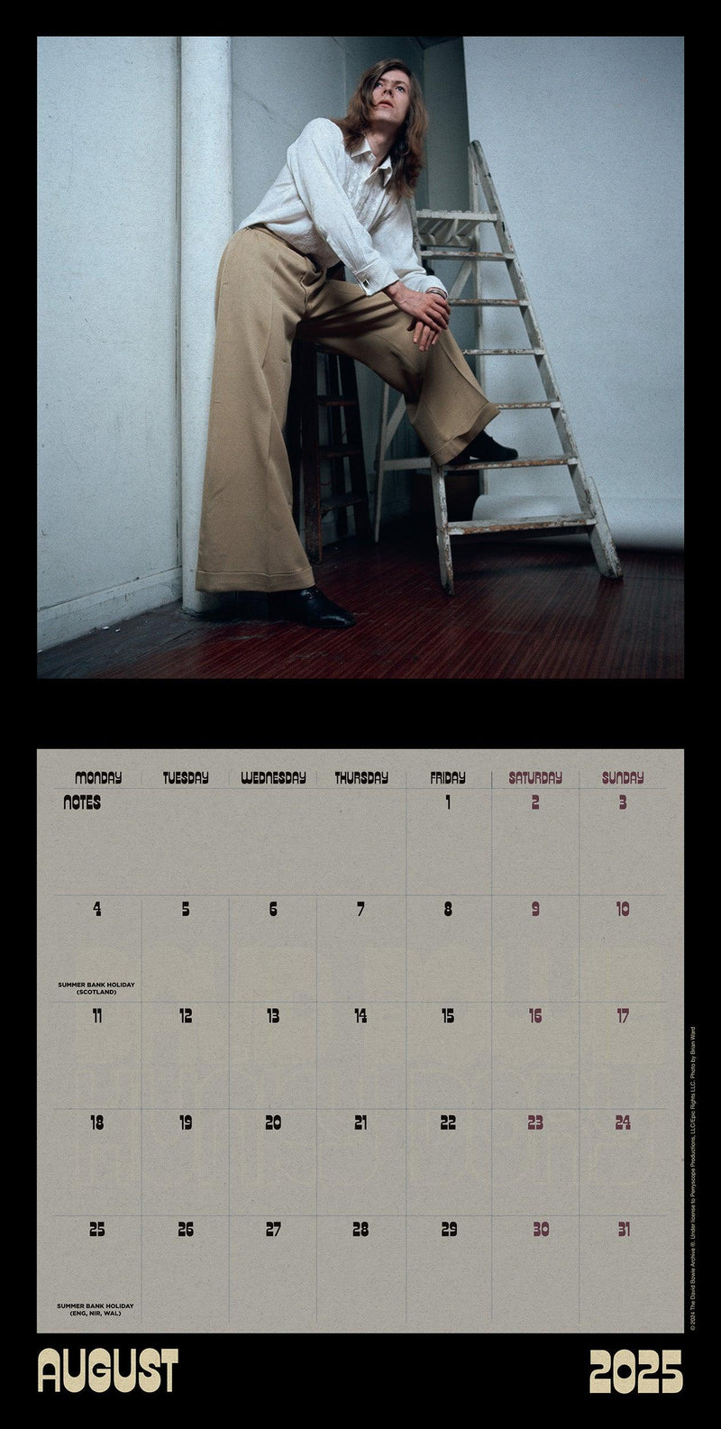 David Bowie 2025 Collector's Edition Record Sleeve Calendar