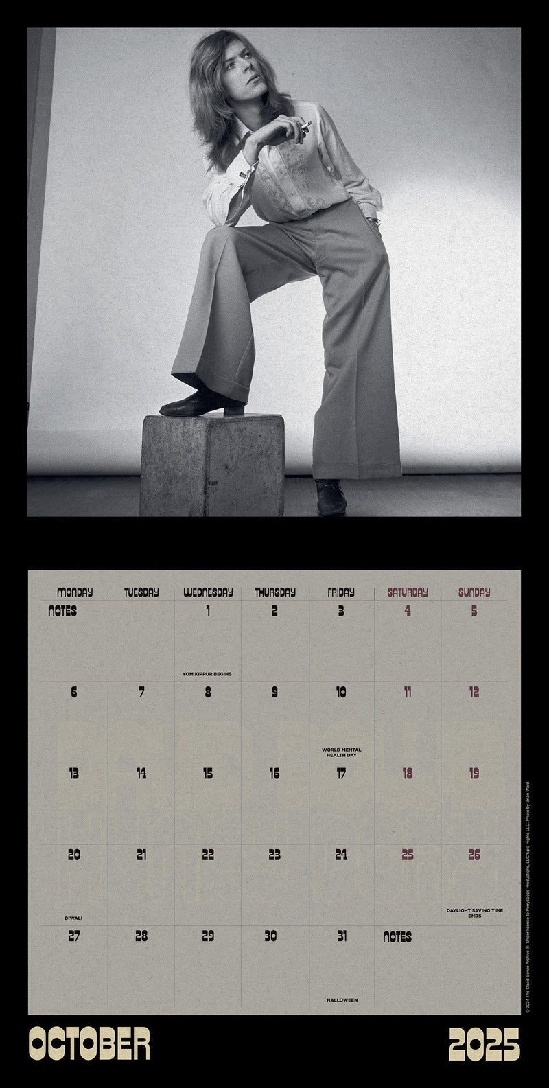 David Bowie 2025 Collector's Edition Record Sleeve Calendar