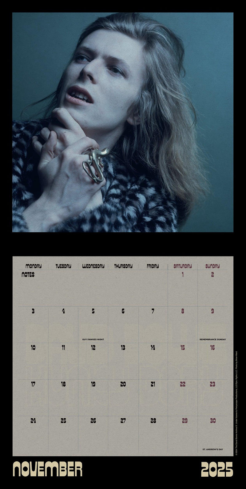 David Bowie 2025 Collector's Edition Record Sleeve Calendar