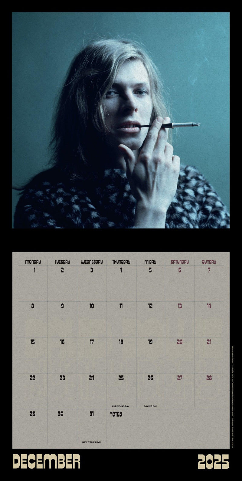 David Bowie 2025 Collector's Edition Record Sleeve Calendar