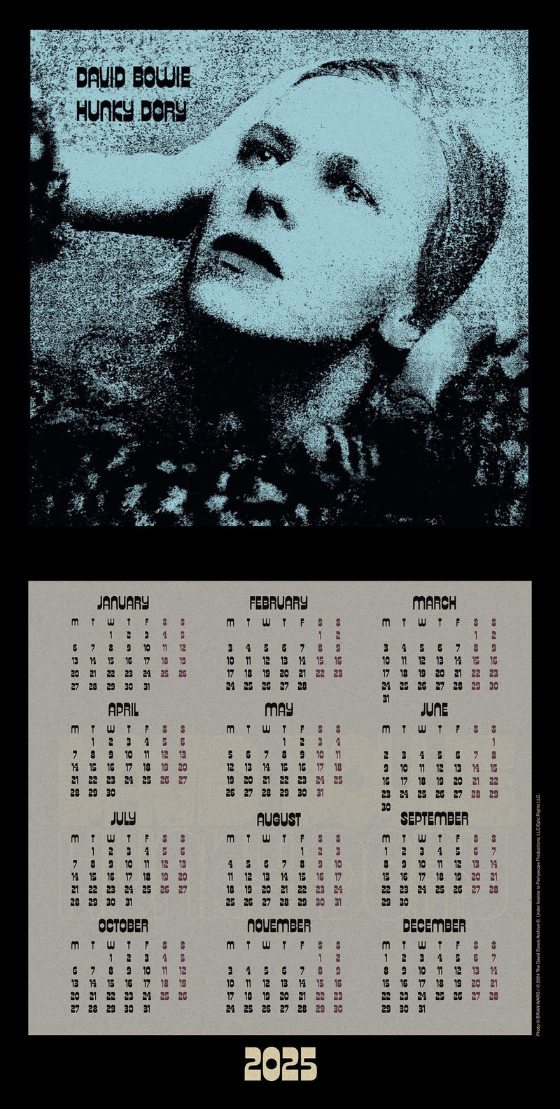 David Bowie 2025 Collector's Edition Record Sleeve Calendar