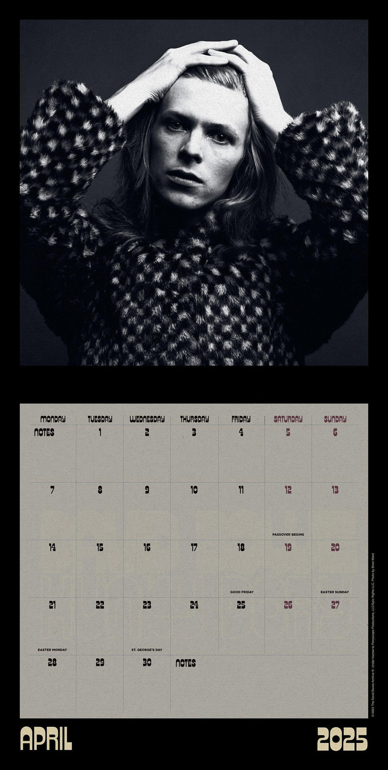 David Bowie 2025 Collector's Edition Record Sleeve Calendar