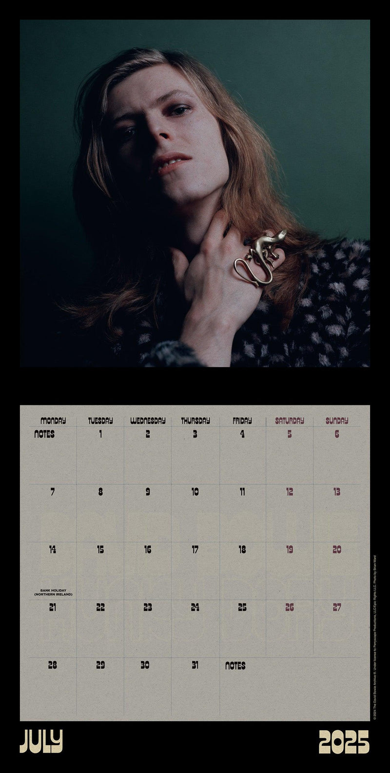 David Bowie 2025 Collector's Edition Record Sleeve Calendar