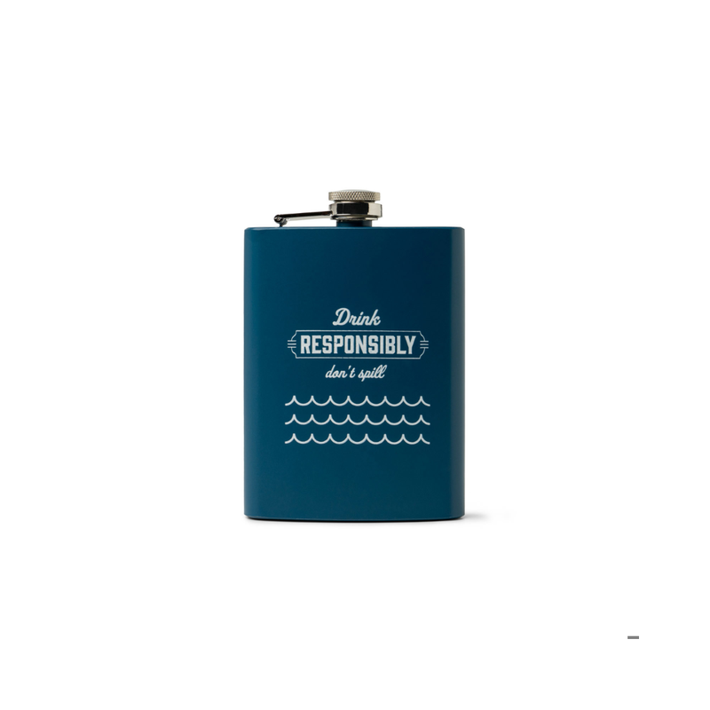 On The Rockies Stainless Steel Flask - Drink Responsibly