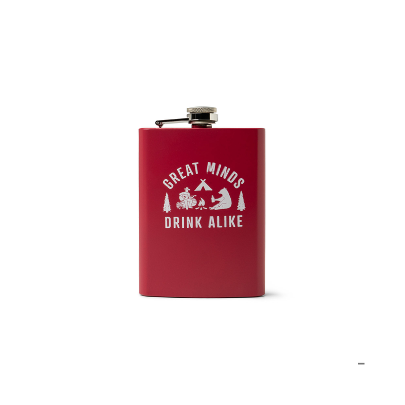 On The Rockies Stainless Steel Flask - Great Minds Drink Alike