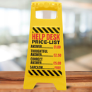 Desk Warning Sign - Help Desk price List UK