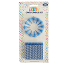 Birthday Cake Candle & Holder Set - Blue