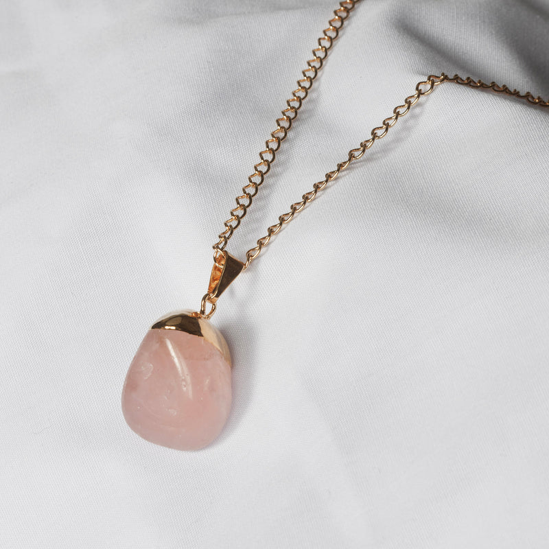 Giftstones Point Pendant - Polished Rose Quartz