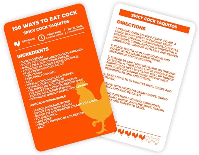 100 Ways To Eat Cock Cards