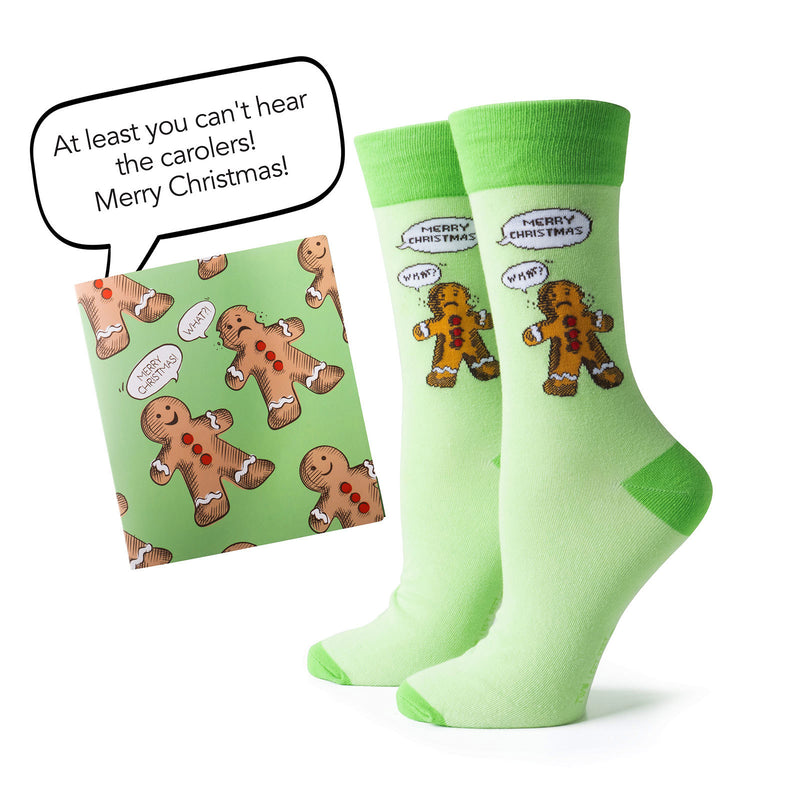 Holiday Gift Card and Sock Set - Gingerbread Man