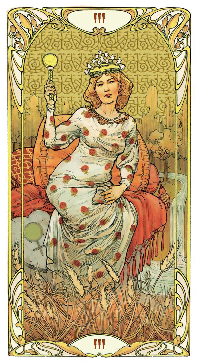 Golden Ar Nouveau Tarot - Grand Trumps (gold foil)