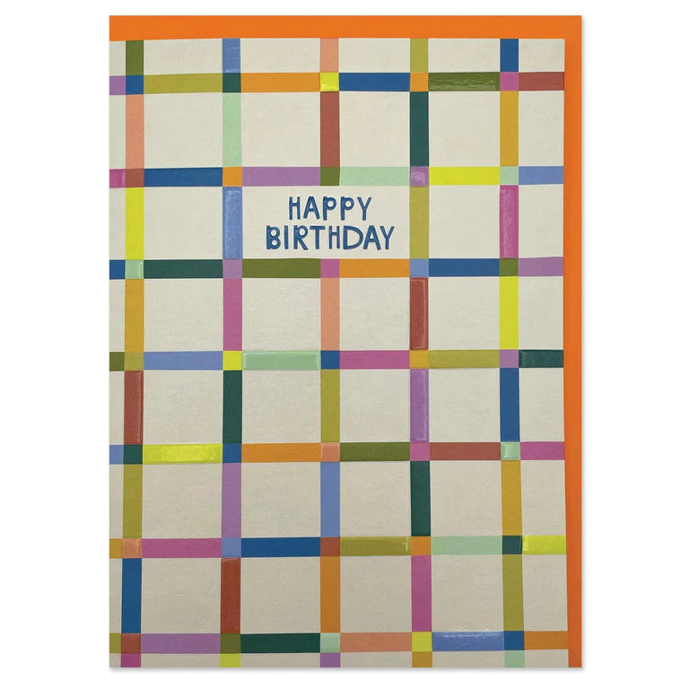 Happy Birthday Rainbow Checks Card