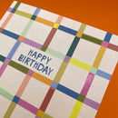 Happy Birthday Rainbow Checks Card