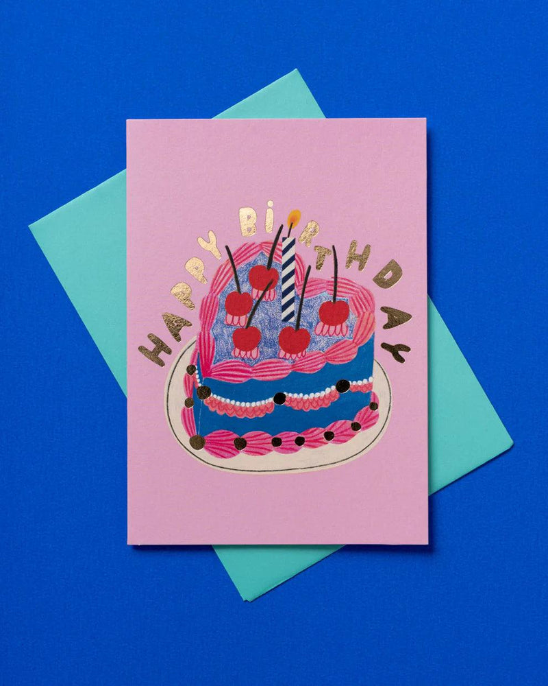 Heart Cake Birthday Card