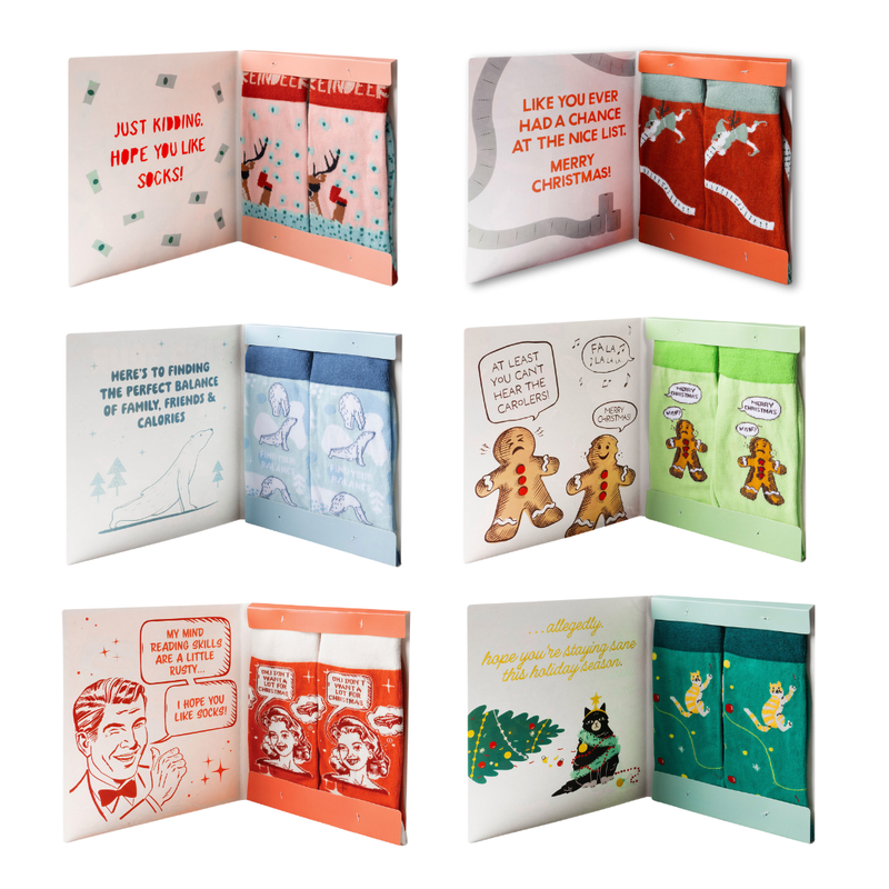 Holiday Gift Card and Sock Set - Make It Reindeer