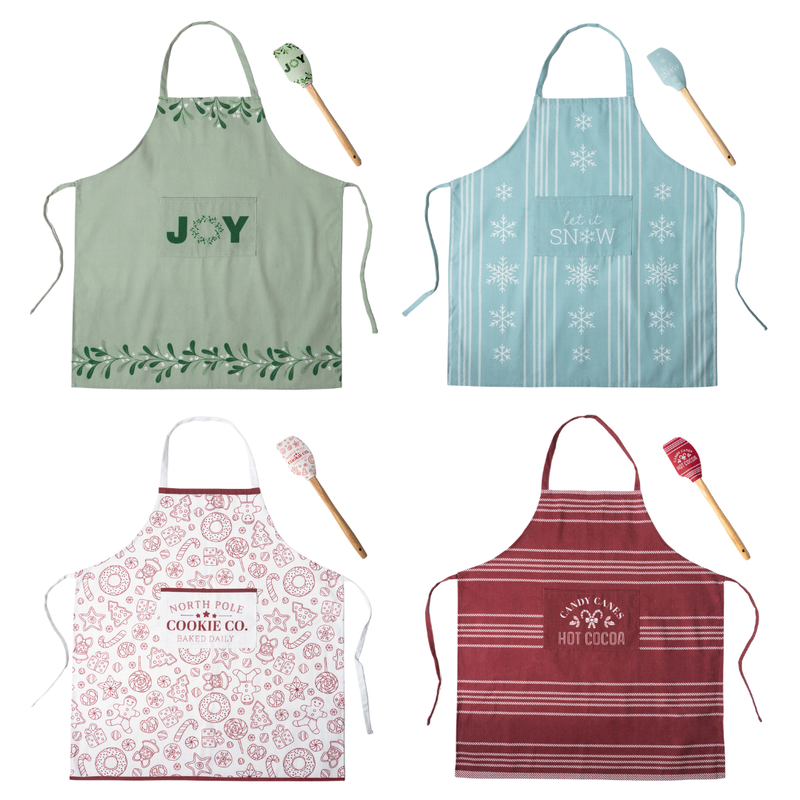 Home Sweet Holidays All-Purpose Apron & Spatula Set - Let It Snow
