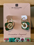 Hoop Earrings - Peranakan White