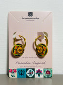 Hoop Earrings - Peranakan Blue