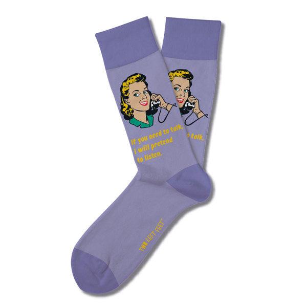 Retro Remix Socks - If You Need to Talk I Will Pretend