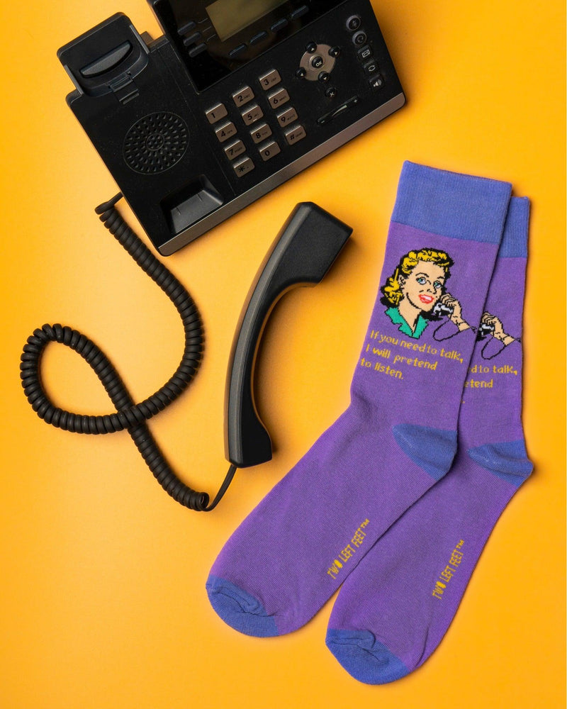 Retro Remix Socks - If You Need to Talk I Will Pretend