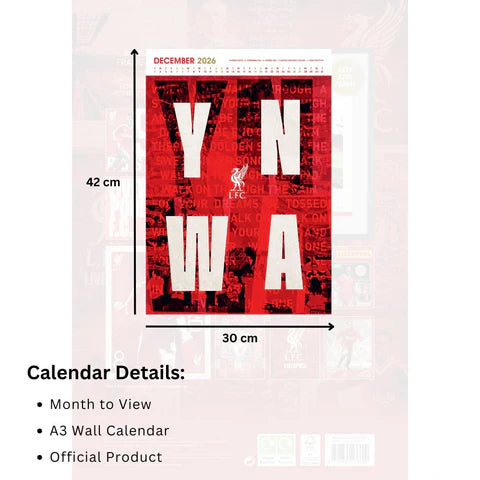 2026 A3 Deluxe Calendar - Liverpool FC (Pre-Order Arrives End Nov)