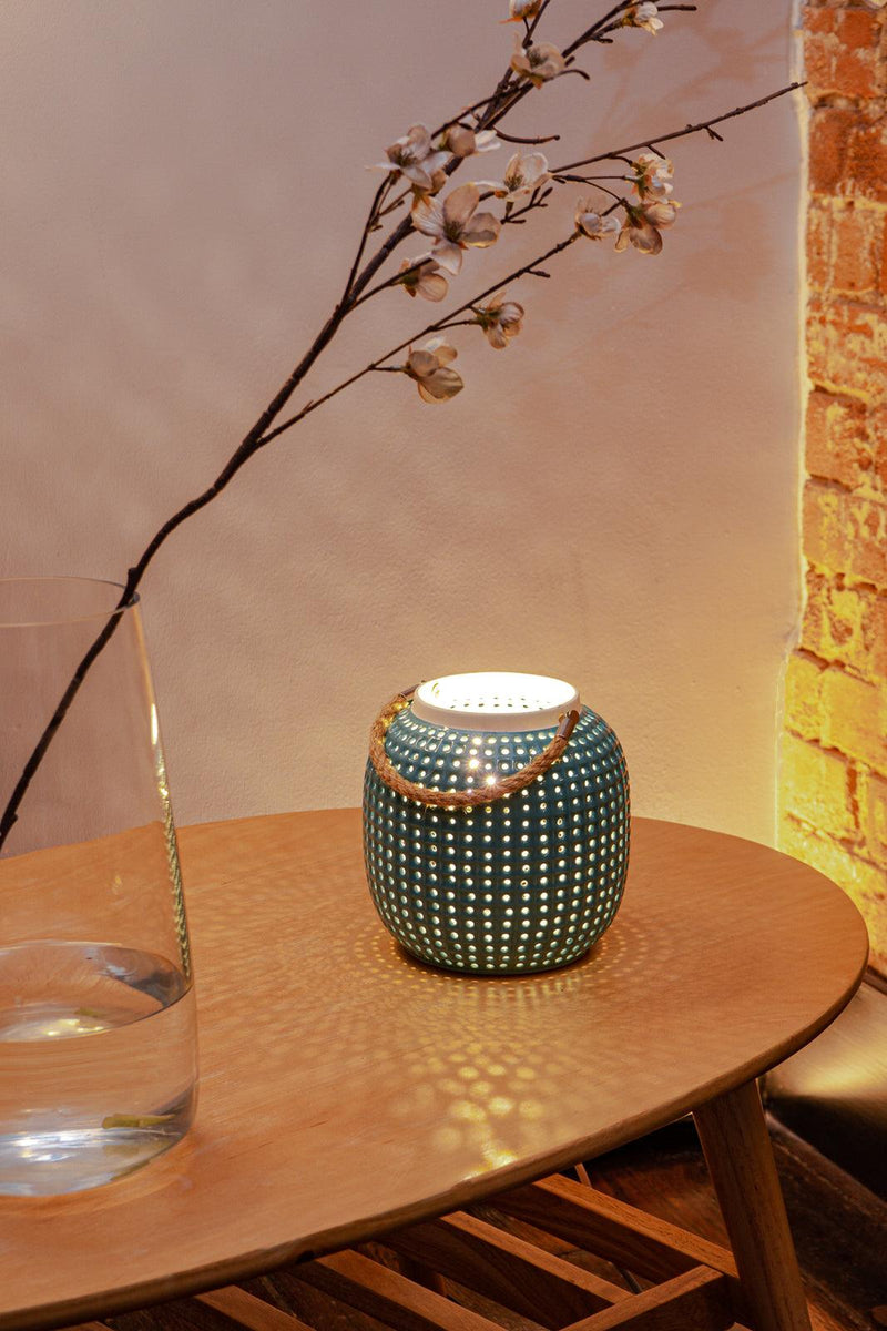 Porcelain Lamp - Turquoise Lantern