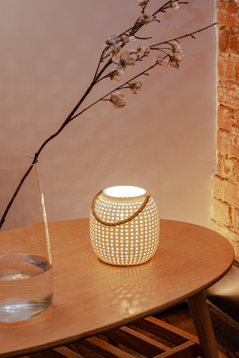 Porcelain Lamp - White Lantern