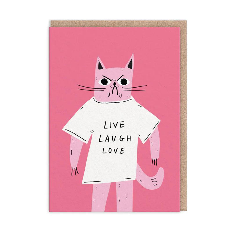 Live Laugh Love Cat Greeting Card