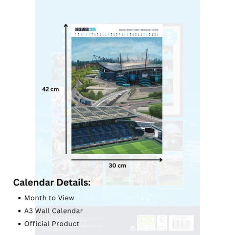 2026 A3 Deluxe Calendar - Manchester City FC (Pre-Order Arrives End Nov)