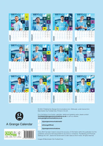 Manchester City Fc 2024 A3 Calendar