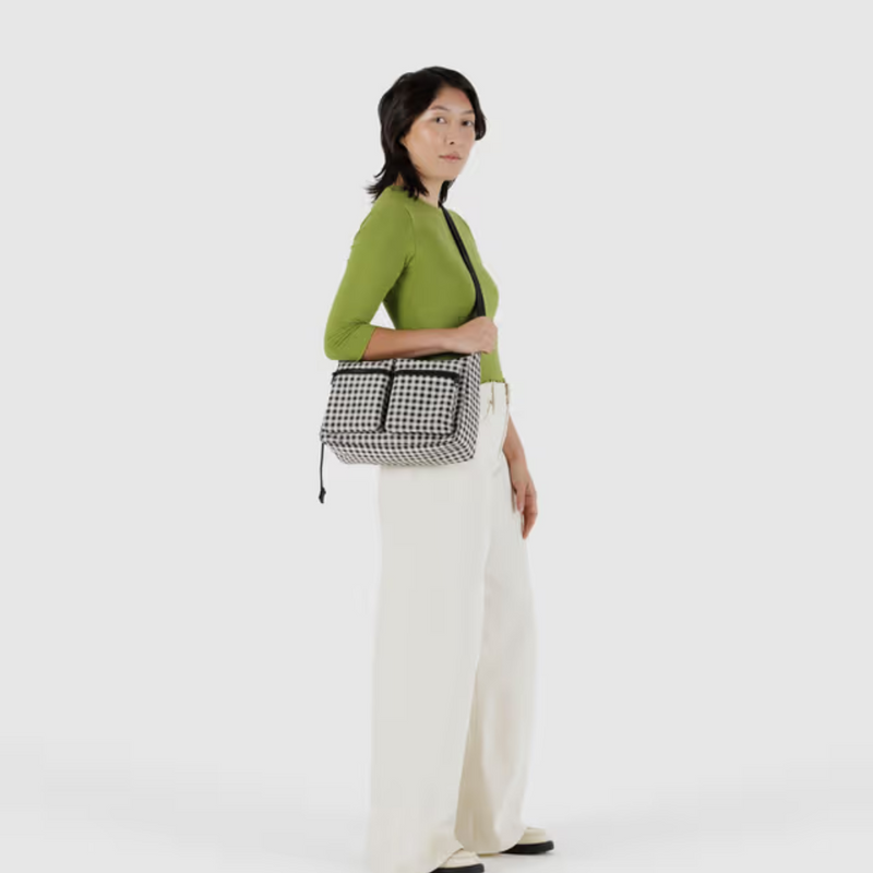 Medium Cargo Crossbody - Black & White Gingham