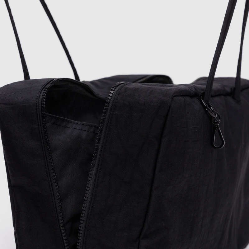 Medium Nylon Bowler Bag - Black