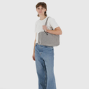 Medium Nylon Bowler Bag - Black & White Gingham