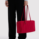 Medium Nylon Bowler Bag - Cherry