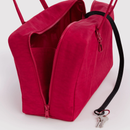 Medium Nylon Bowler Bag - Cherry