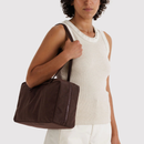 Medium Nylon Bowler Bag -  Coffee