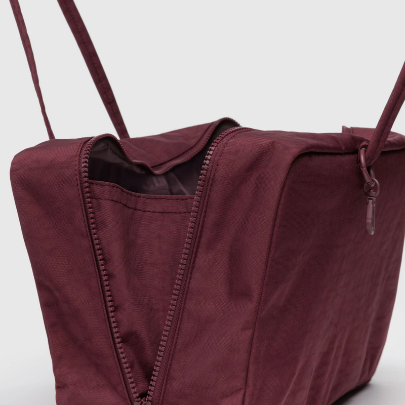 Medium Nylon Bowler Bag - Mahogany