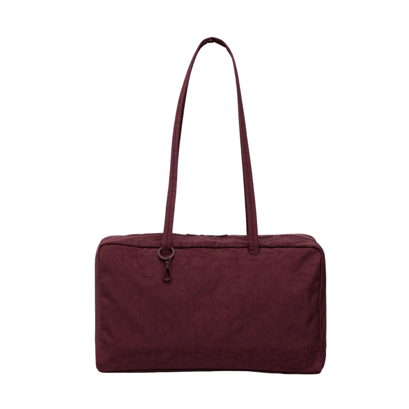 Medium Nylon Bowler Bag - Mahogany