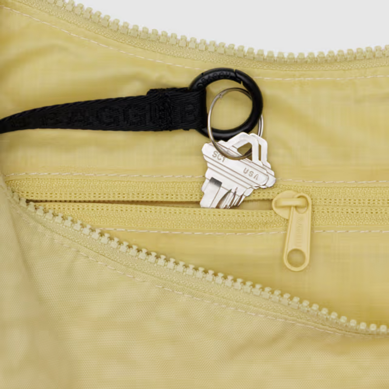 Medium Nylon Crescent Bag - Butter