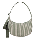 Medium Nylon Crescent Bag - Sage Stripe