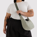 Medium Nylon Crescent Bag - Sage Stripe