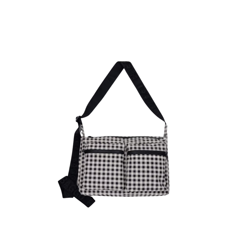 Medium Cargo Crossbody - Black & White Gingham