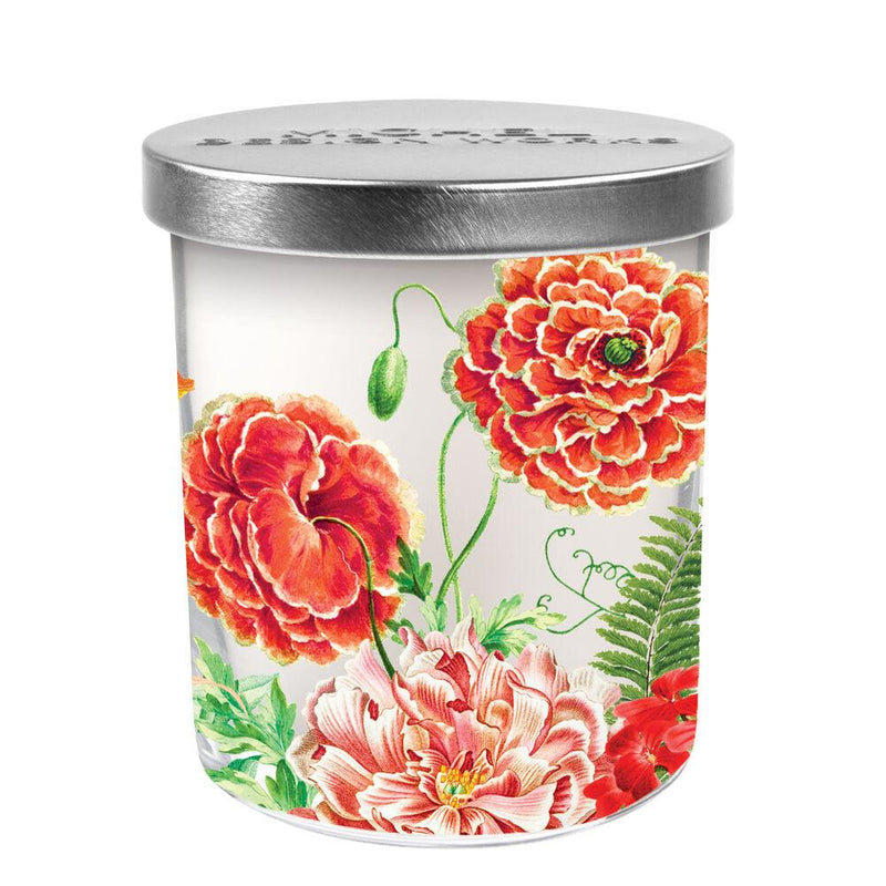 Candle Jar with Lid 7.4 Oz - Poppies and Posies